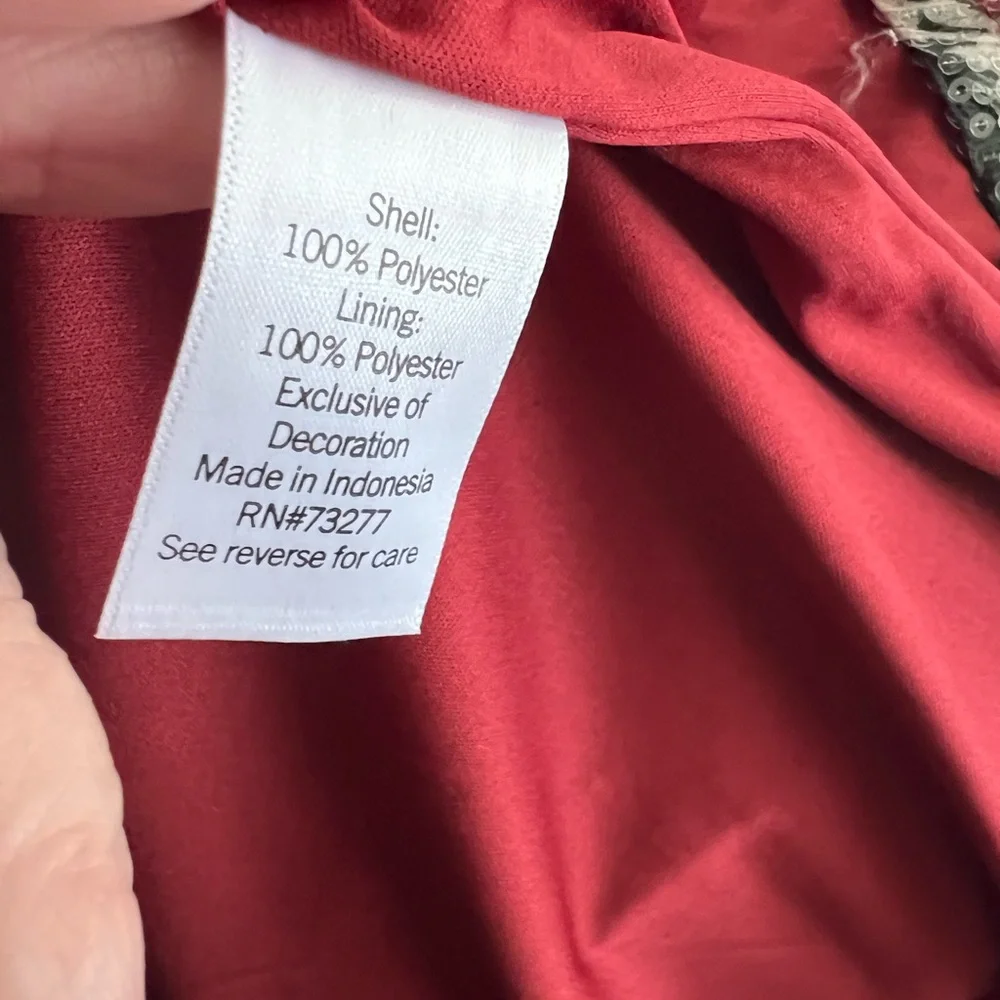 LC New Lauren Conrad Sparkly Floral Sash tie Dress. Size Large. Wrap style. - Picture 8 of 8